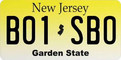 NJ license plate B01SBO