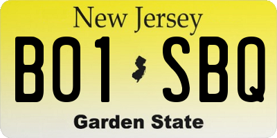 NJ license plate B01SBQ