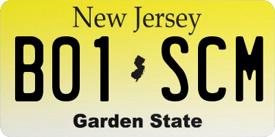 NJ license plate B01SCM