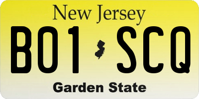 NJ license plate B01SCQ