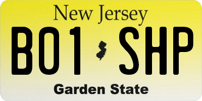 NJ license plate B01SHP