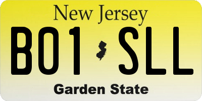 NJ license plate B01SLL