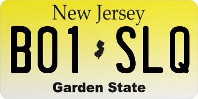 NJ license plate B01SLQ