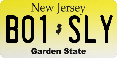 NJ license plate B01SLY