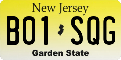 NJ license plate B01SQG