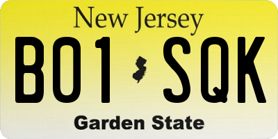 NJ license plate B01SQK