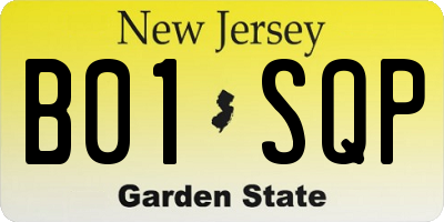 NJ license plate B01SQP