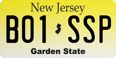 NJ license plate B01SSP