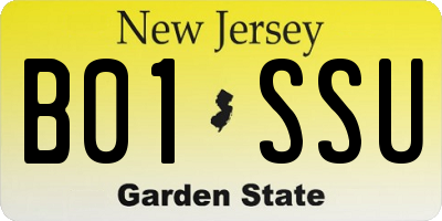 NJ license plate B01SSU