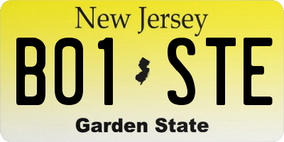NJ license plate B01STE