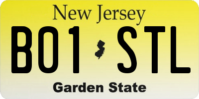 NJ license plate B01STL