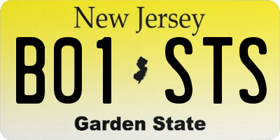 NJ license plate B01STS