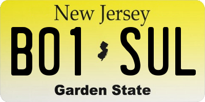 NJ license plate B01SUL
