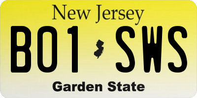 NJ license plate B01SWS