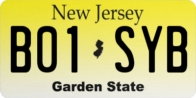 NJ license plate B01SYB