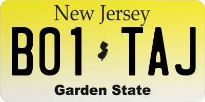 NJ license plate B01TAJ