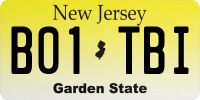 NJ license plate B01TBI