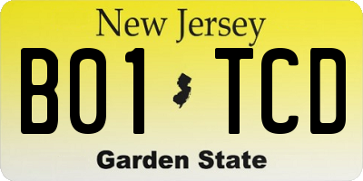 NJ license plate B01TCD