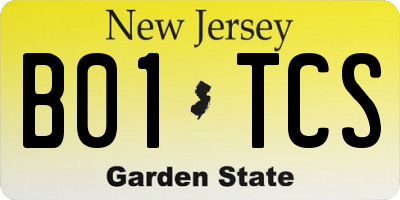NJ license plate B01TCS