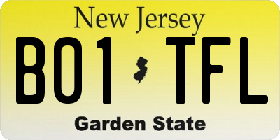 NJ license plate B01TFL