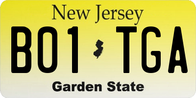 NJ license plate B01TGA