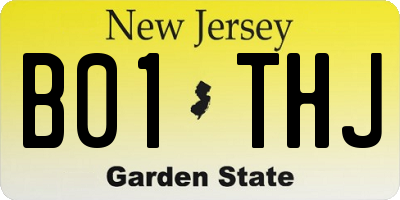 NJ license plate B01THJ