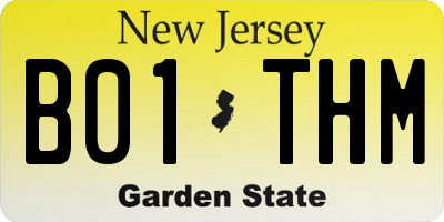 NJ license plate B01THM