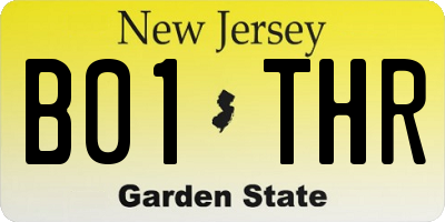 NJ license plate B01THR