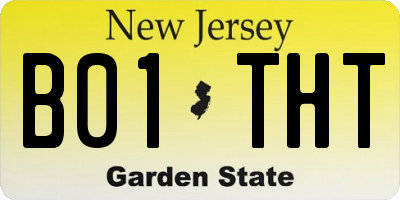 NJ license plate B01THT