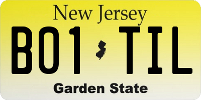 NJ license plate B01TIL