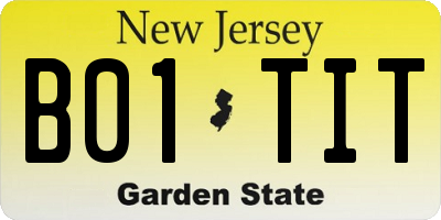 NJ license plate B01TIT
