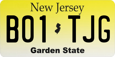 NJ license plate B01TJG