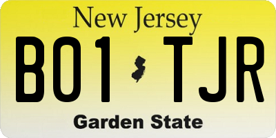 NJ license plate B01TJR