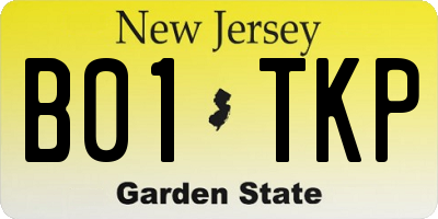 NJ license plate B01TKP