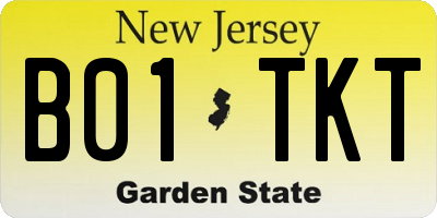 NJ license plate B01TKT