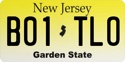NJ license plate B01TLO