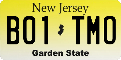 NJ license plate B01TMO