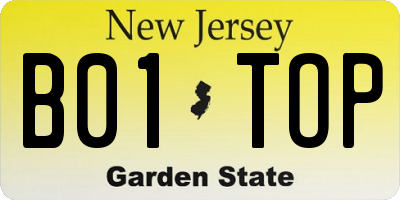 NJ license plate B01TOP