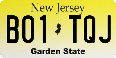 NJ license plate B01TQJ