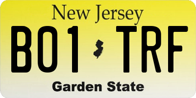 NJ license plate B01TRF