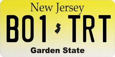 NJ license plate B01TRT