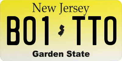 NJ license plate B01TTO