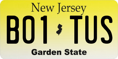 NJ license plate B01TUS