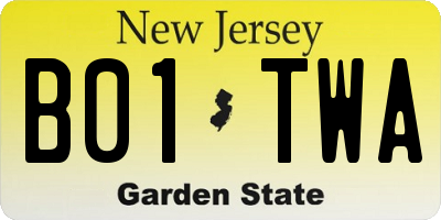 NJ license plate B01TWA
