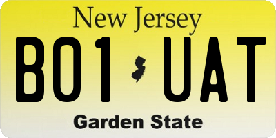 NJ license plate B01UAT