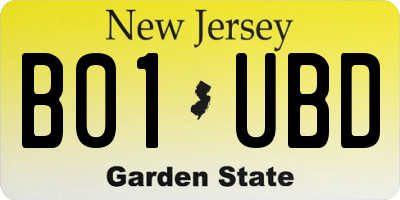 NJ license plate B01UBD