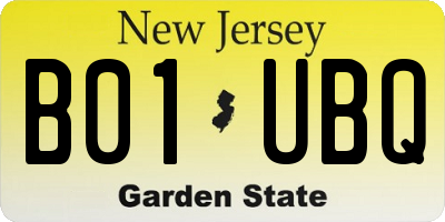 NJ license plate B01UBQ