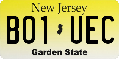 NJ license plate B01UEC