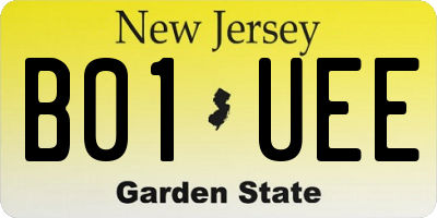 NJ license plate B01UEE