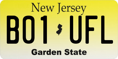 NJ license plate B01UFL